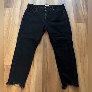 LOFT Black Slim Pocket Jeans Size 18 Button Fly Raw Hem